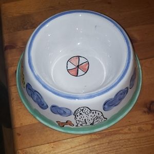 Pottery Dog Dish 8x3" Hungary Heavy Quality